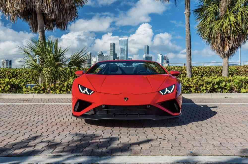 Rent A Lamborghini Hurucan Evo Spyder Red - BluStreet Miami Exotic Car ...